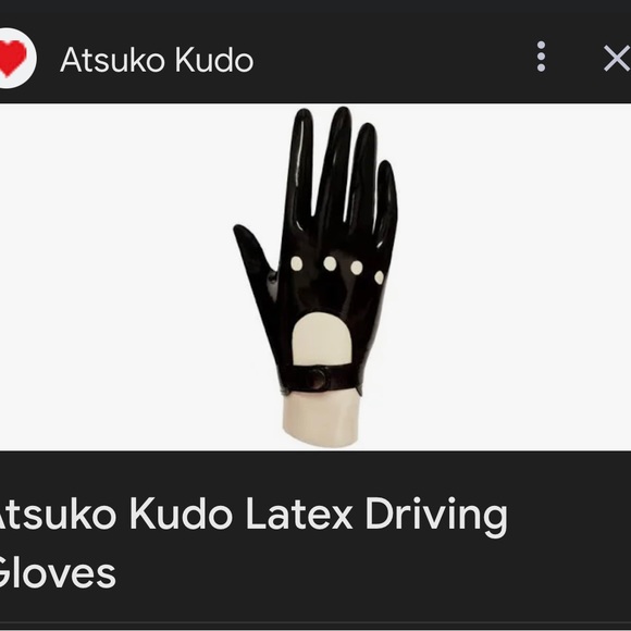 atsuko kudo Accessories - Women’s Atsuko Kudo latex driving gloves w/knuckle holes EUC size small in black